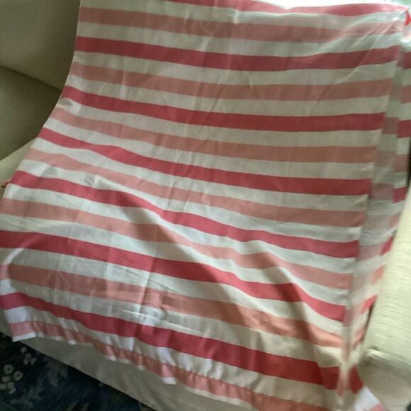 Kate Spade Foliage Striped Shower Curtain Pink - Picture 2 of 5